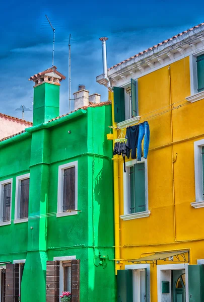 Färgglada hem från Burano — Stockfoto