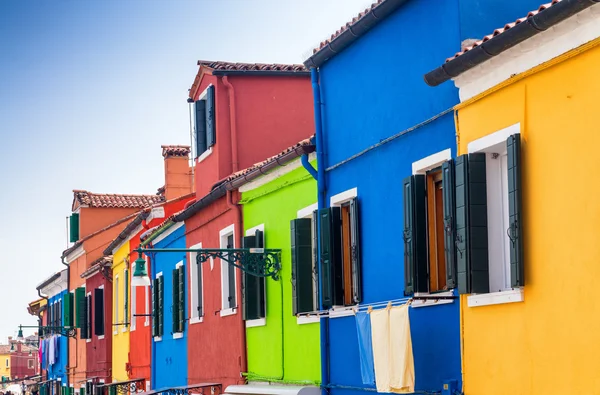 Färgglada hem från Burano — Stockfoto