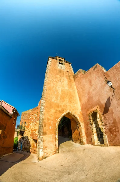 Roussillon Dorf Sonnenuntergang Blick, Provence, Frankreich — Stockfoto