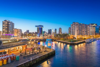 Rotterdam gece manzarası, Hollanda