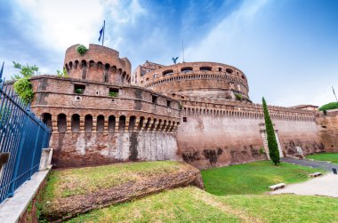 Roma, İtalya. Saint Angel Kalesi'nin güzel manzara