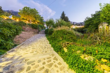 Kos, Yunanistan. Yaz geceleri ada sokaklarında