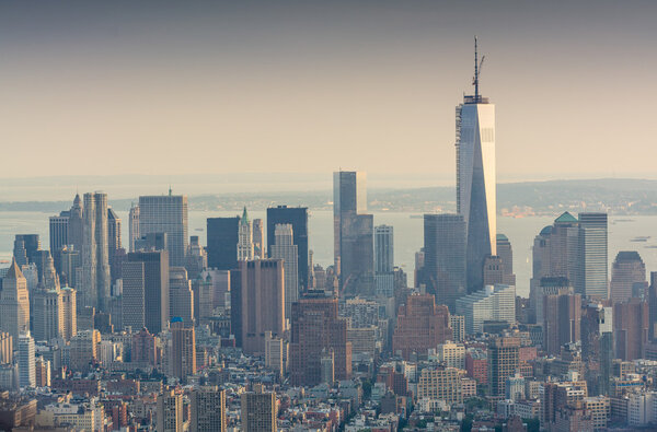 Amazing skyline of Manhattan - New York Skyscrapers.