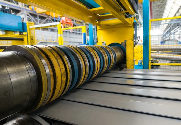 Industrial machine for steel coils cut — Stock Photo, Image