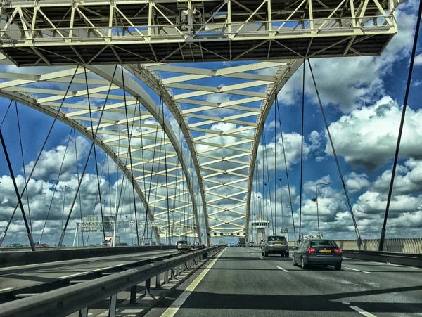 Driving on a modern bridge — Stock Photo, Image