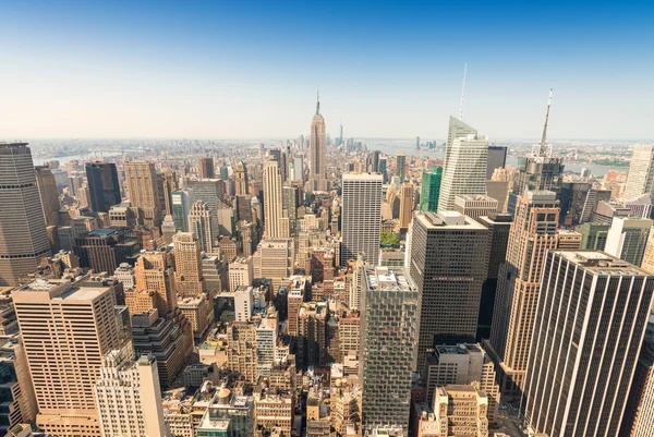 Geweldige luchtfoto van Manhattan skyline - New York City — Stockfoto