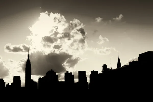 Skyline della silhouette di Manhattan — Foto Stock