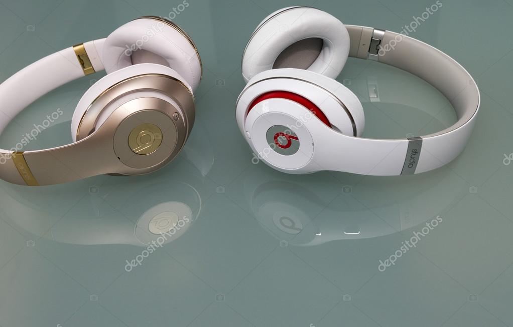 PISA, ITALY - MAY 26, 2015: Beats studio wireless an wired headset. Beats by Dr. Dre has been acquired by Apple.
