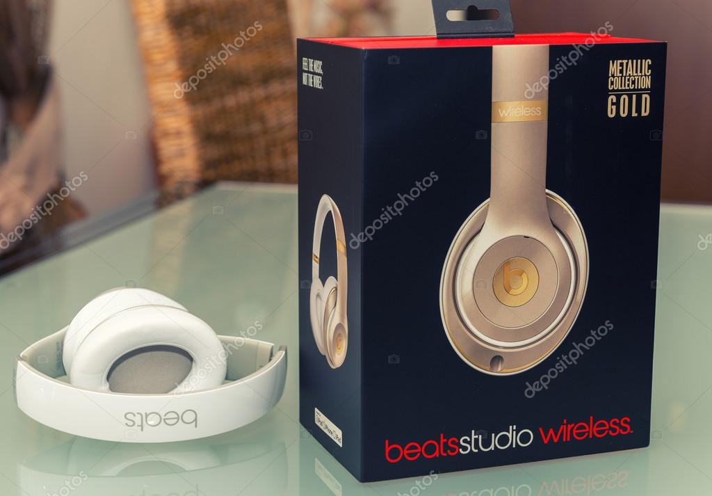 PISA, ITALY - MAY 26, 2015: Beats studio wireless an wired headset. Beats by Dr. Dre has been acquired by Apple.