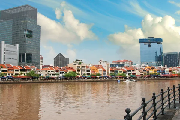 Singapour Bâtiments et sa rivière — Photo