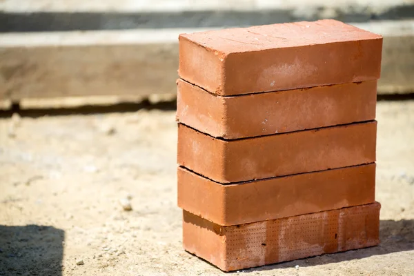 Stack of red bricks — Stock Photo, Image