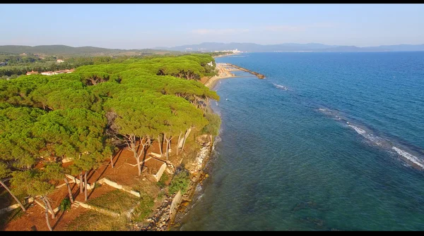 Letecký pohled na kabát a oceán — Stock fotografie