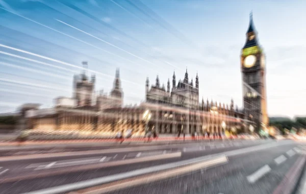 Wazig beeld van Westminster Bridge, Londen — Stockfoto