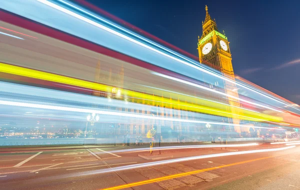 Westminster på natten. Stadsljus i London — Stockfoto