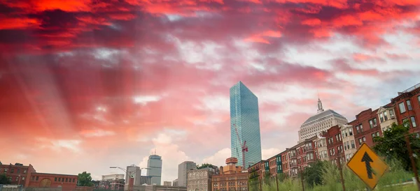 Boston skyline au crépuscule, MA — Photo