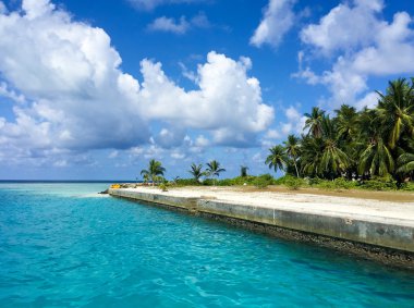 Tropikal Maldivler kumsalda