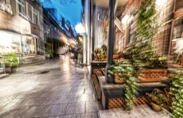 Night street scene in Quebec — Stock Photo, Image