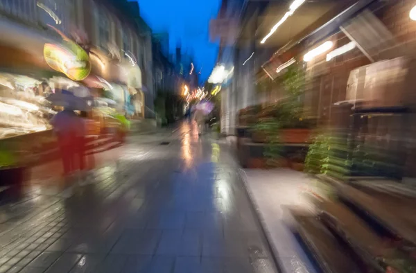 Calle de noche borrosa en Quebec — Foto de Stock