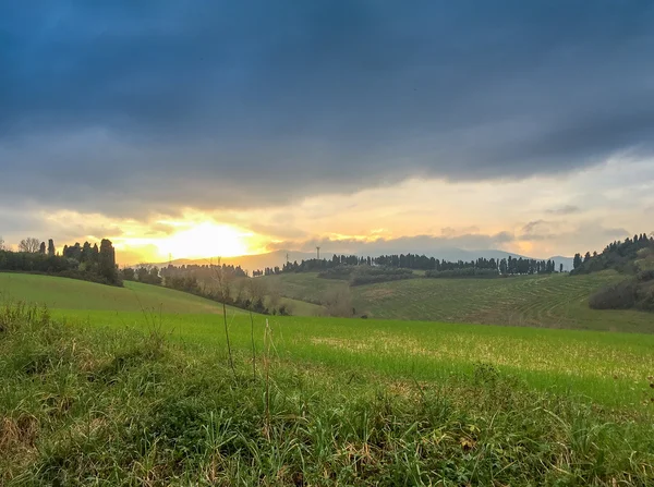 Toscana colinas panorama — Foto de Stock