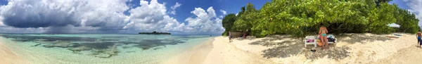 Panoramisch uitzicht van Rasdhoo eiland, Maldiven — Stockfoto