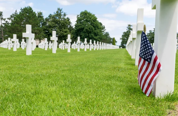 Amerikaanse militaire begraafplaats, Normandië, Frankrijk — Stockfoto