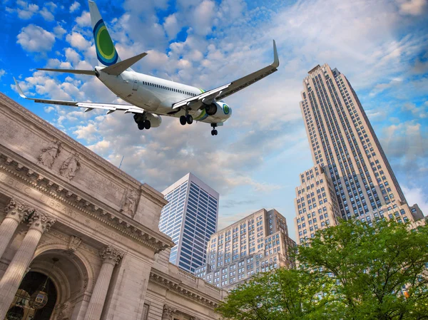 Aereo sopra la biblioteca pubblica, New York — Foto Stock