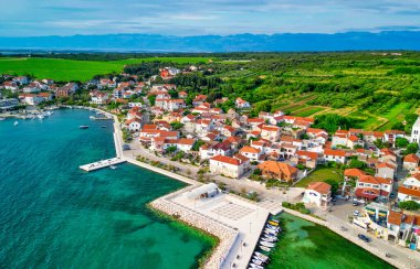 Petrcane aerial view in Zadar, Croatia.