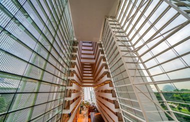 Singapur - 19 Ağustos 2023: Marina Bay Sands Oteli.