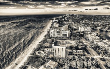 Naples, Florida - Panoramic aerial view of the beautiful city beach 