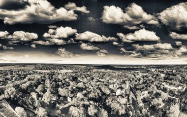 Gün batımında St. Augustine 'in panoramik hava manzarası, Florida.