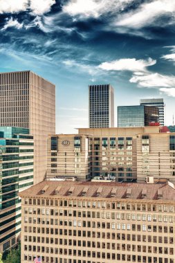 Portland ya da - 18 Ağustos 2017: Şehir binalar. Portland her yıl 5 milyon turist çeken.