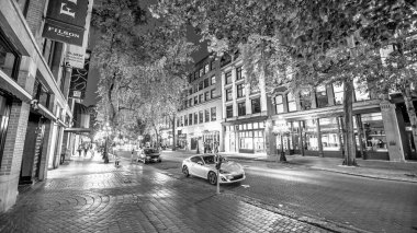 Vancouver, Kanada - 8 Ağustos 2017: Gastown sokakları.