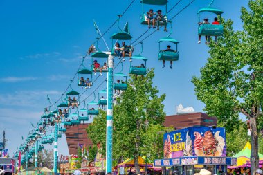 Calgary, Alberta - 10 Temmuz 2024: Stampede Festivali Eğlence Parkı.