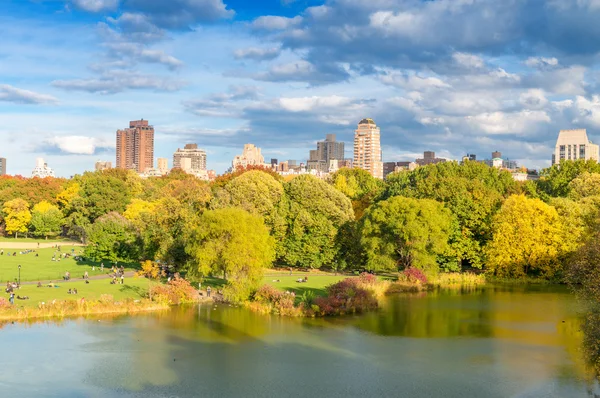 Пейзаж Центрального парка в сезон листвы, Нью-Йорк С. — стоковое фото