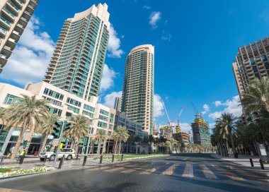 Hava panoramik Dubai cityscape, Birleşik Arap Emirlikleri