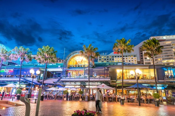 Sydney - 14 oktober 2015: Turister njuta av stadens nattliv i Darl — Stockfoto