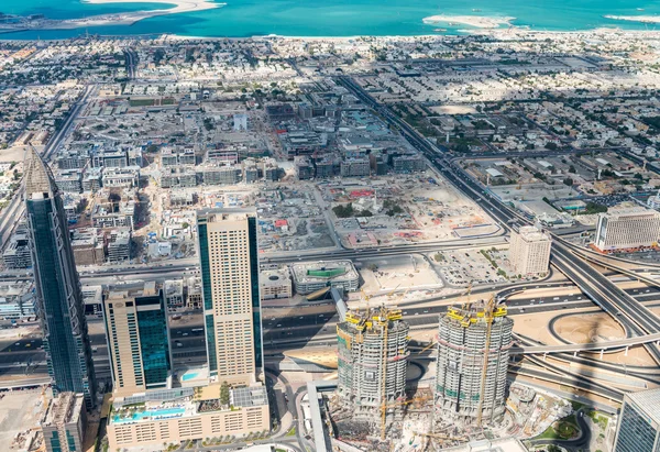 Veduta aerea panoramica del paesaggio urbano di Dubai, Emirati Arabi Uniti — Foto Stock