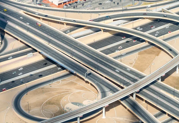 Letecký pohled na zvýšené Interstate Interchange — Stock fotografie