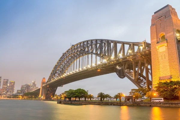 Sydney harbour nächtliches panorama gesehen von kirribilli — Stockfoto