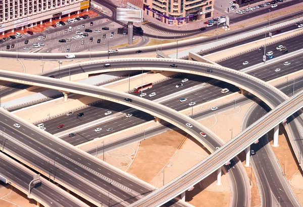 Interstate exchange system of Dubai roads — Stock Photo, Image