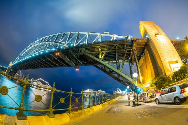Sydney Harbour Köprüsü Geceleri — Stok fotoğraf