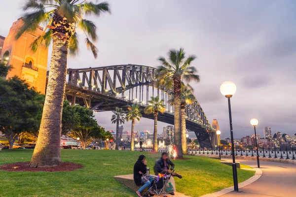 Pont du port de Sydney la nuit — Photo