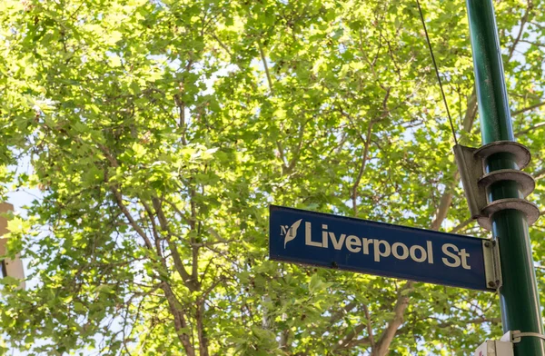 Liverpool street znak w Melbourne — Zdjęcie stockowe