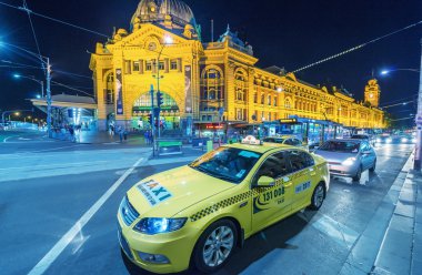 Melbourne şehir merkezinde, Avustralya taksi