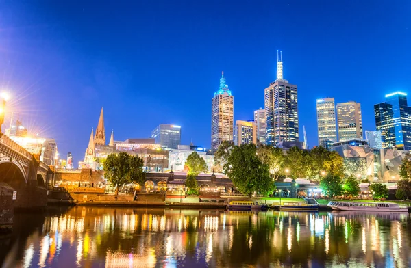 Melbourne, Victoria - Ausztrália. A gyönyörű város skyline — Stock Fotó