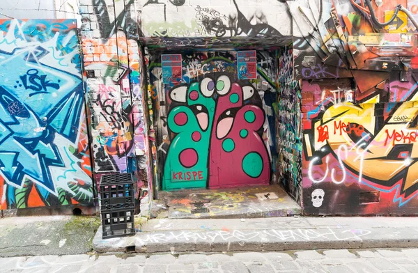 Graffiti en la calle de arte en Melbourne — Foto de Stock