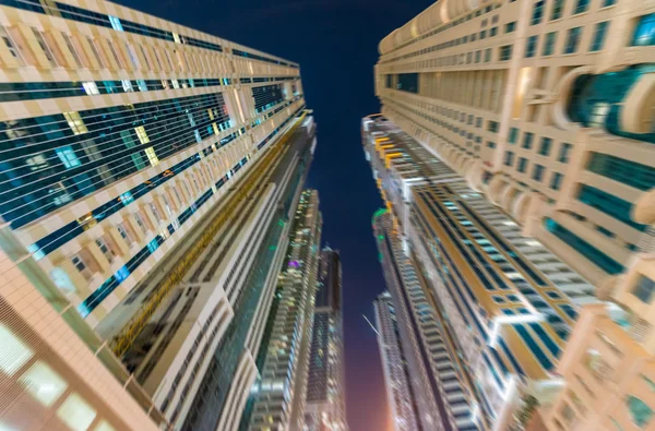 Dubai Marina skyscrapers at night — Stock Photo, Image