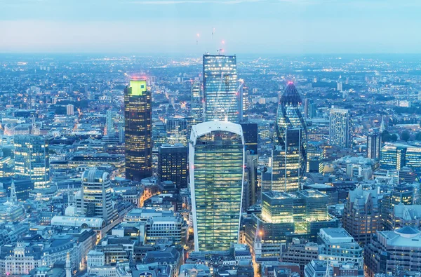 Aerial view of London Business District — Stock Photo, Image
