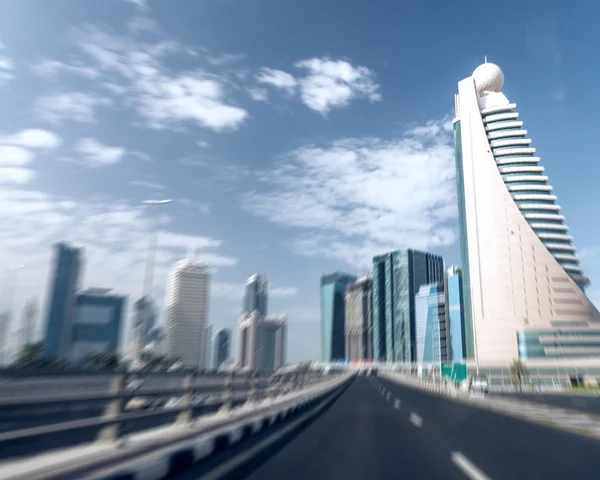 Verschwommener Blick auf Dubais Wolkenkratzer — Stockfoto