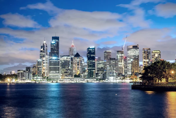 Panoramisch nacht skyline van Sydney — Stockfoto